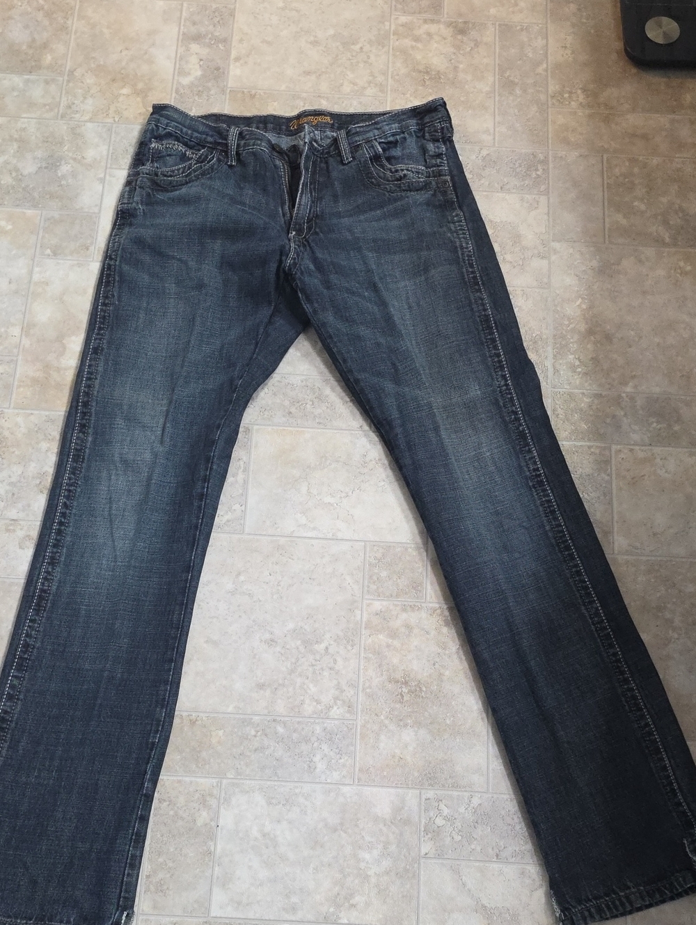 Men's Dark Blue Straight-Leg Jeans